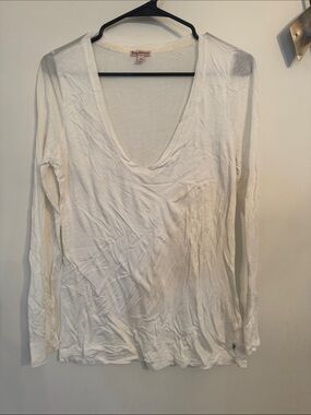 J. Crew White Women’s Long-Sleeve Deep V-Neck Tee